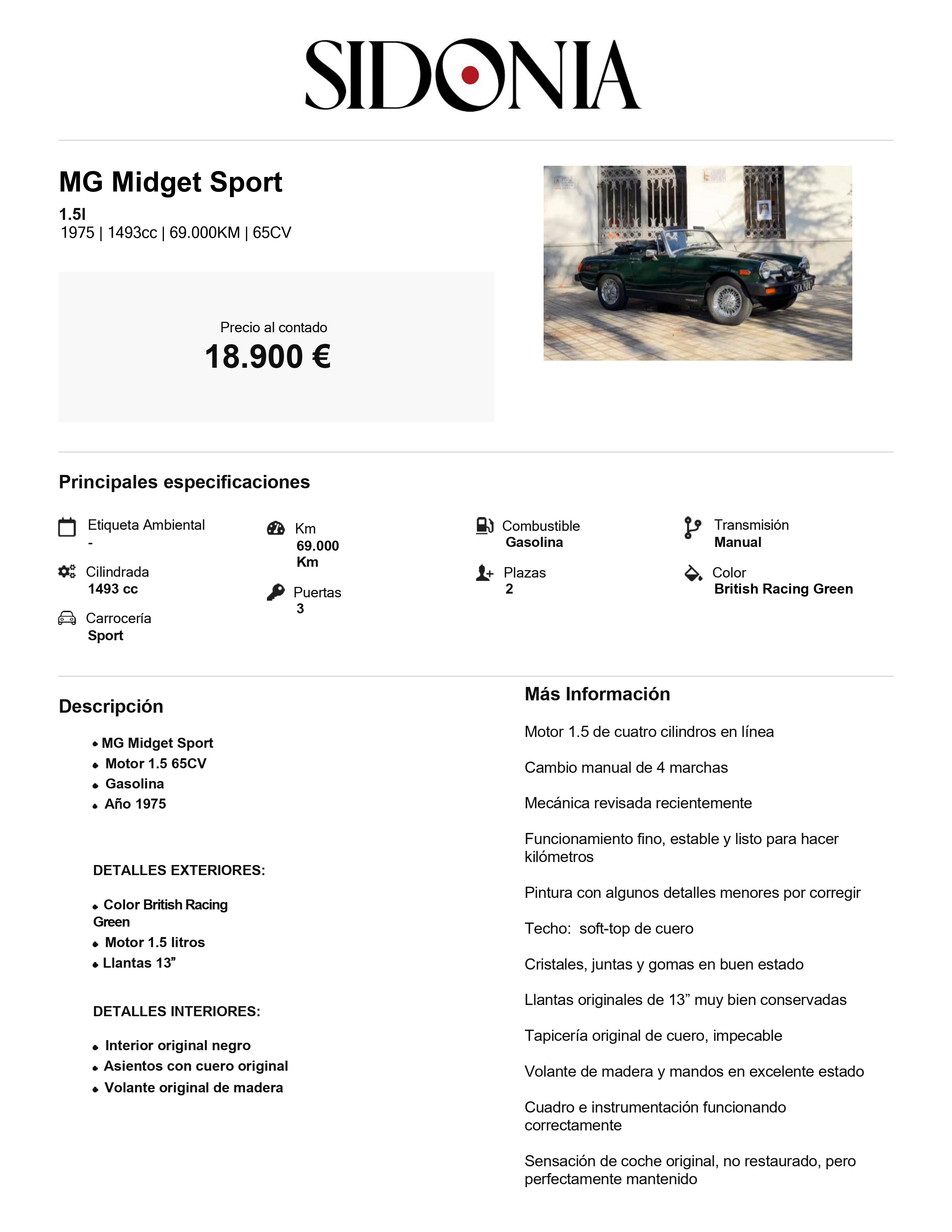MG MIDGET SPORT 1974