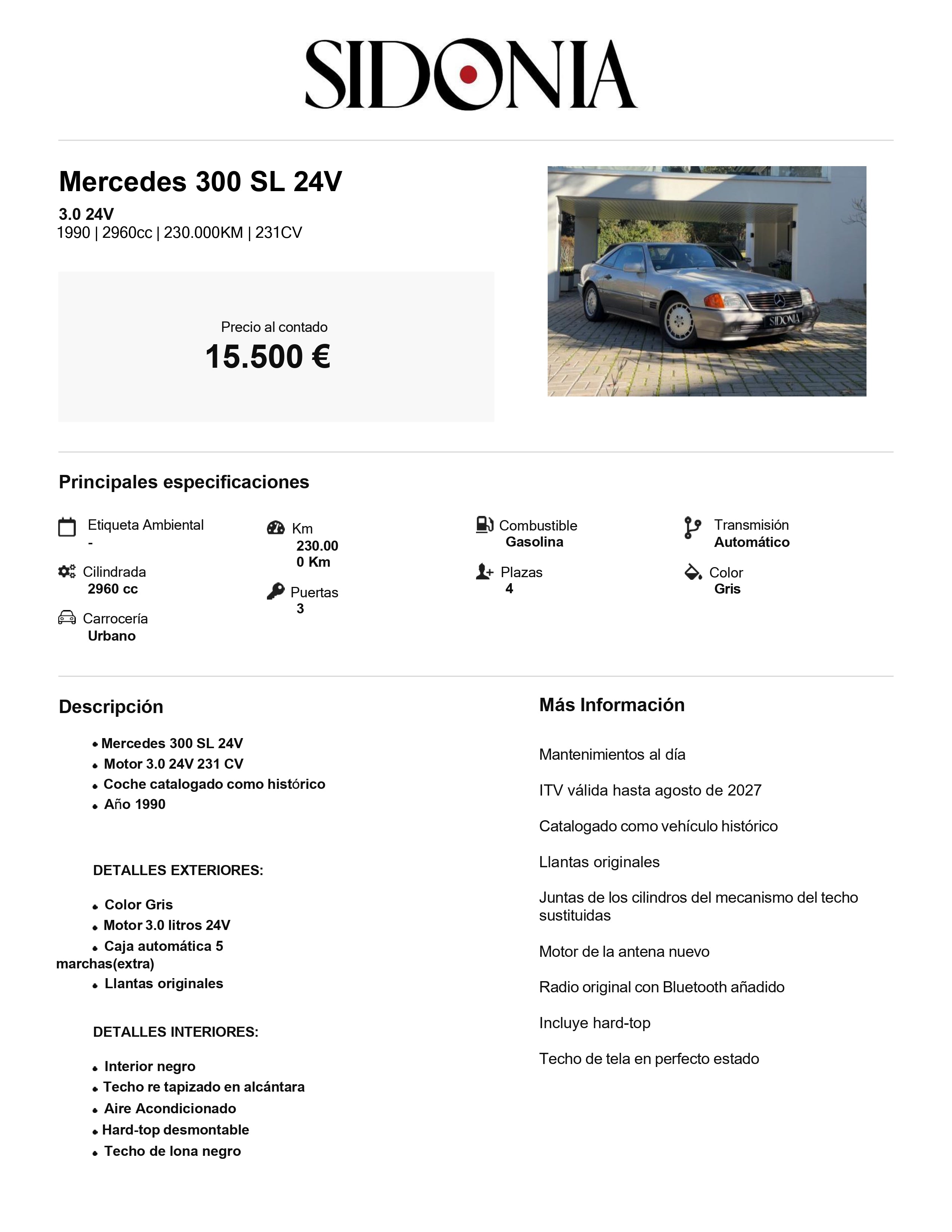 MERCEDES-BENZ 300SL 1990