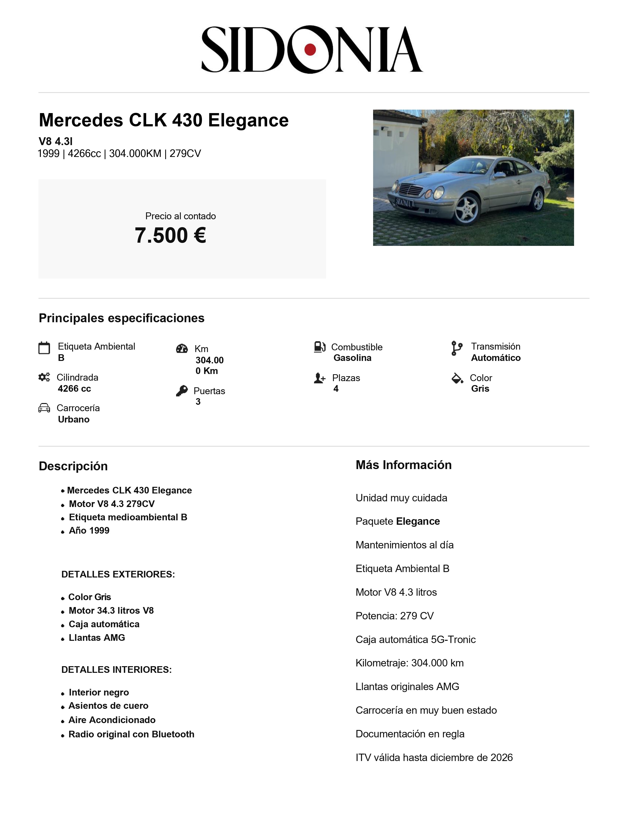 MERCEDES CLK 430 1999